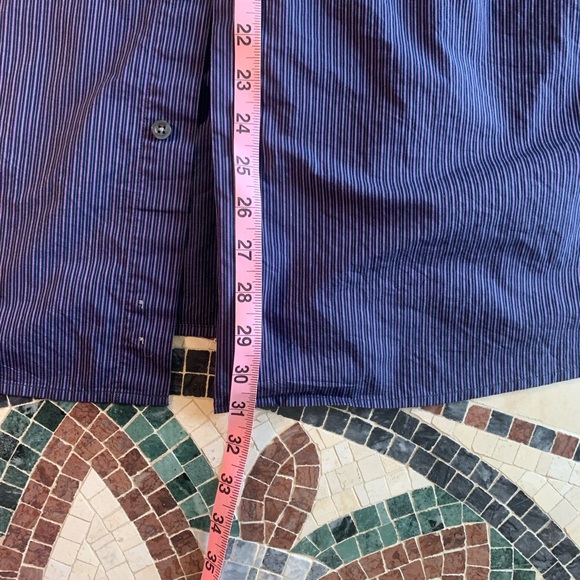 Synrgy Men's Long Sleeve Button Down Blue w Pink and White Pinstripe Sz 3XL - Picture 7 of 12